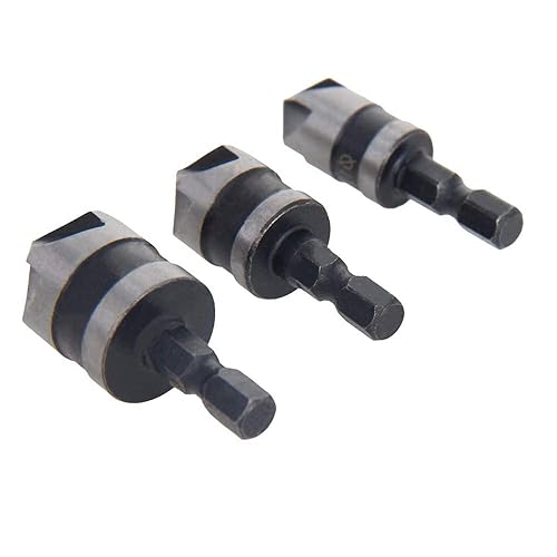 Miniatura 4 de Utoolmart Juego de brocas avellanadas de 0.472 in, 0.630 in, 0.748 in de diámetro, vástago hexagonal de 14 de pulgada de 90 grados, 5 flautas,