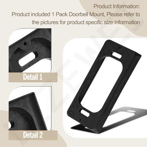 LIZEWEI Suporte de campainha espaçadora de 1,3 cm para campainha de vídeo Ring 5AT3T5 com fio, não c