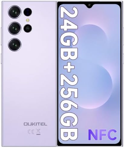 OUKITEL C61 Pro Smartphone ohne Vertrag, Android 15 Handy mit 24GB RAM 256GB ROM, 6,88 Zoll HD+ 90Hz Display, 5150mAh Akku, 4G Dual SIM Handy, NFC, 13MP Kamera, Fingerabdruck, 1TB