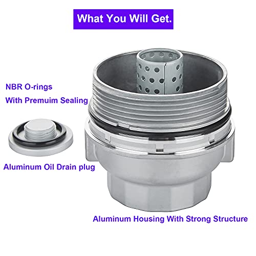 Oil Filter Housing 15620-31060 Oil Filter Housing Cap for Toyota Camry Avalon Highlander 4 Runner Rav4 Sienna Venza Tacoma Lexus 1562031060 15643-31050 917 016