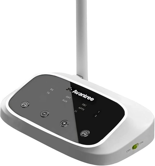 Avantree Oasis C  Bluetooth Transmitter & Receiver for TV with Dual Link Capabilities, Pass-Through Features, and No Audio Delay