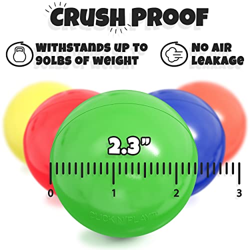 Click N' Play Pack of 50 Phthalate Free BPA Free Crush Proof Plastic Ball, Pit Balls - 6 Bright Colors in Reusable and Durable Storage Mesh Bag with Zipper - Thumbnail 5