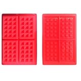 Tamaño: 28.7 * 18.7 * 2 cm Seguridad 4-cavity molde gofres para tarta Chocolate sart¨¦n de silicona molde Herramientas de Cocina
