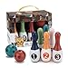HERCHR Mini Kids Bowling Set 6Pcs Pins and 2Pcs Balls Youth Mini Bowling for Indoor Outdoor Sports Games Birthday Party Entertainment