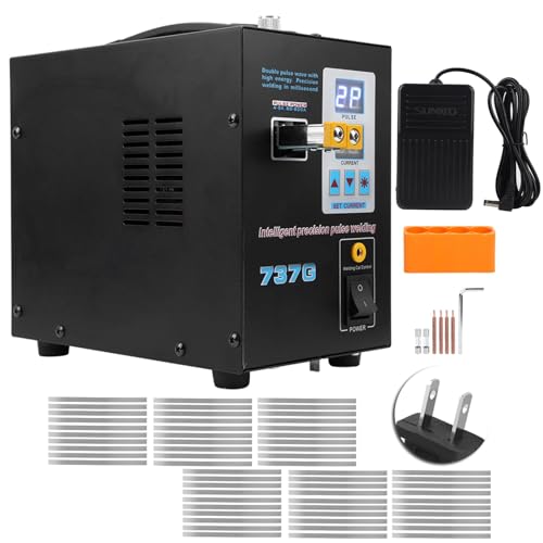 Image of SUNKKO737G Solder Welding Machine and Pulse Spot Welder with Foot Switch and Dual Display - Dual Welding Modes Single and Double Pulse Selection for Electronic Tool Calibration