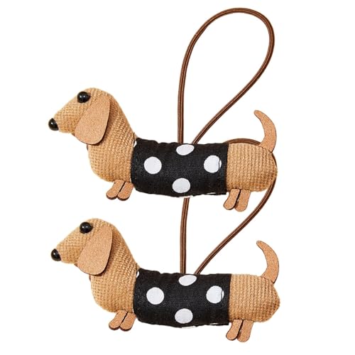 Coleteros lindos - Gomas para el pelo para niñas, 2 bonitos coleteros de cola de caballo salchicha | Coleteros de moda de dibujos animados, puños de cola de caballo para mujer, accesorios decorativos