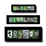 Soccer Personalized Name Letter Art, Sport Room Decor, Team Gifts, Coaches Gift, Custom Name Sign, Alphabet Photography, Retirement, End of Season, (Black Background)