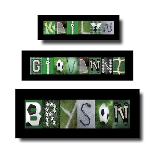 Soccer Personalized Name Letter Art, Sport Room Decor, Team Gifts,