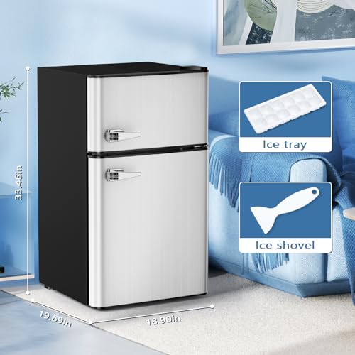 Antarctic Star F5890GREY Compact Mini Refrigerator Grey Separate Freezer thumb #4
