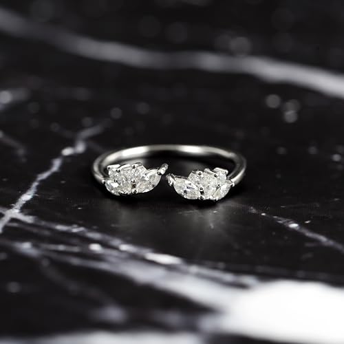 Unique Moissanite Promise Rings for Her, Elegant Wedding Band & Engagement Ring Set Jewelry, Latest Fashion Infinity Eternity Band, Dainty Non-Tarnish Sterling Silver Bridal Bands for Women4