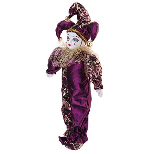 F Fityle 12inch Adorable Porcelain Triangle Doll Blessing Eros Standing Doll in Clothes (Purple),Porcelain Doll Standing Clown Figures ,Beautifully Dolls for Kids Adult Collections