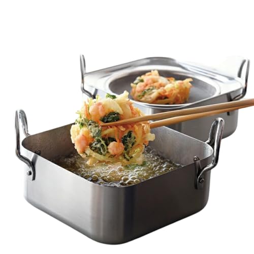 取っ手も場所を取らない油 (ユウ) ターン スクエア 天ぷら鍋 四角 オイルポット 兼用 角型 揚げ鍋 揚げ物鍋 四角い鍋 ステンレス製 アーネスト株式会社