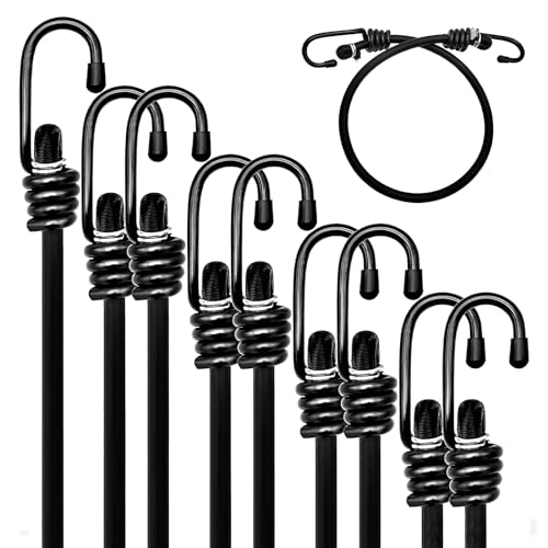 Miniatura 6 de Juego De Correas Elásticas De 12 Piezas, Tensores Elasticos Con Ganchos Cuerdas Elásticas Negro Correas De Equipaje En Correas Elásticas Para Asegurar La Carga Pulpo Elastico