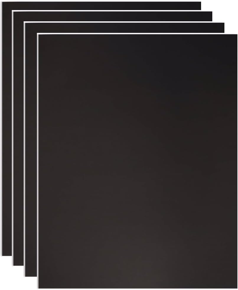 Foam Boards, A3 Foam Core Backing Board, 5mm Thickness Mat Boards Poster Boards Polystyrene Signboard Perfect for Presentations, School, Office & Art Projects (Pack of 4) (BLACK)