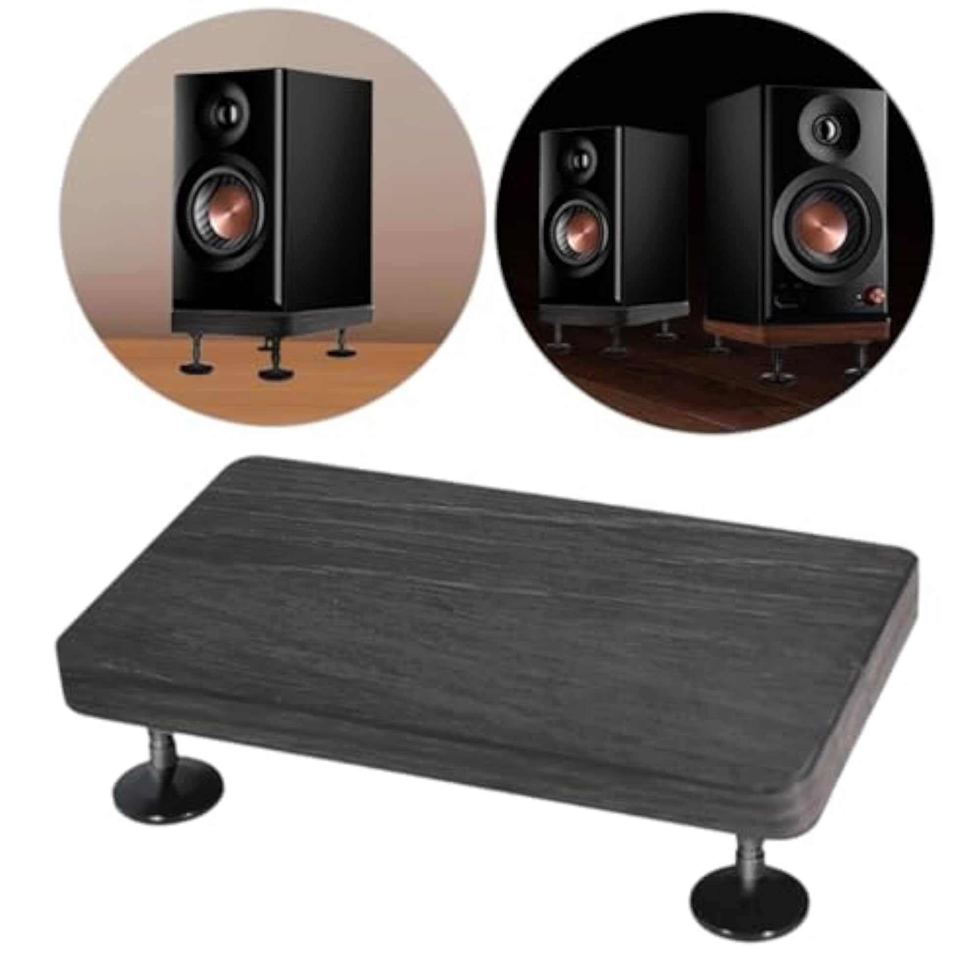 Wood Desktop Speaker Stand for Music Studio Speakers, Black
