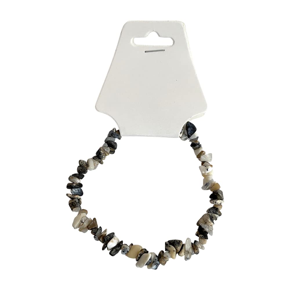 VIE Gemstone Chip Stretch Bracelet (Dendritic Opal)