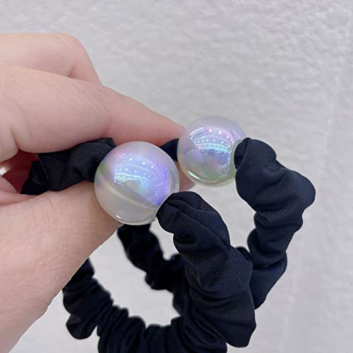 Jseng 2 Pcs Pearl Hair Scrunchies Hair Ties With Mermaid Pearl Beads Dazzling Pearl Bead Hair Band Stretchy Hair Scrunchies Hair Accessories For Women And Girls #TOP3