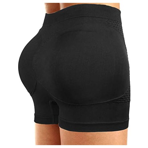 CeesyJuly Womens Hip Enhancer Brief Body Shaper Booty Booster Briefs Underwear Black