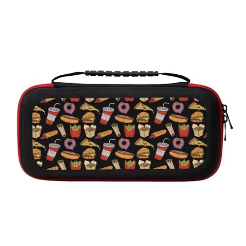 Switch ケース カバー バーガーコーラ ファーストフード Switchゲーム機収納バッグ ゲーム機保護ケース 保護カバー ゲーム機収納袋 耐衝撃 スイッチケース 大容量 スイッチ収納バッグ おしゃれ 収納ポーチ 全面保護 持ち運び便利 小物収納 互換
