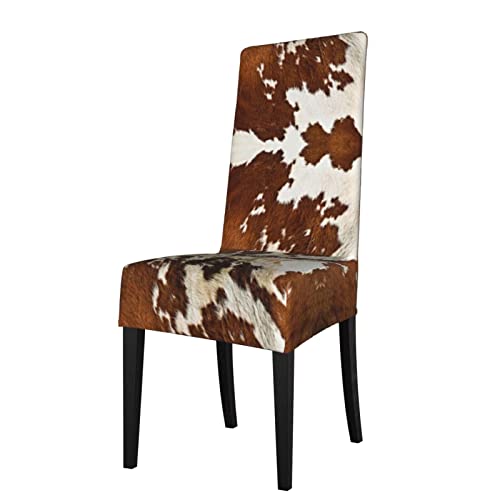 Housse de protection en cuir de vache rouge et blanc pour dossier de chaise de salle à manger : doux, confortable. Hauteur : 45,7 à 55,9 cm. Longueur : 35,6 à 45,7 cm. Largeur : 38,1 à 50,8 cm