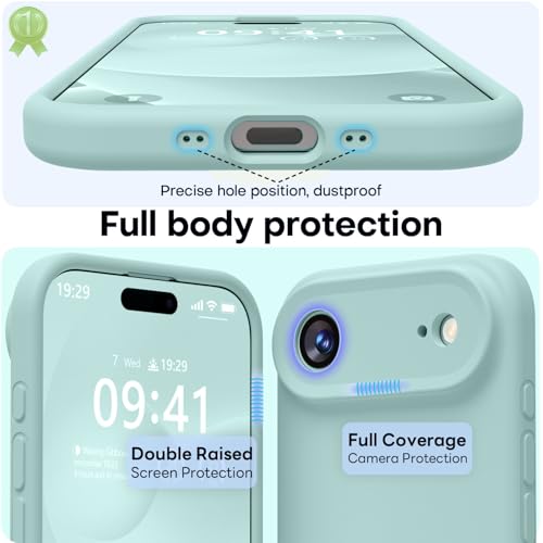 Image of LOVE 3000 Designed for iPhone Air Case, Premium Silicone [Compatible with Magsafe][Soft Anti-Scratch Microfiber Lining] Shockproof Protective Phone Case for Men Women 6.5 inch, Mint