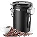 Withosent Kaffeedose Luftdicht 500g Bohnen, 1,8L Kaffeebohnen Behälter, Kaffeebehälter Edelstahl Aromadicht, Vakuum Kaffeebox mit Löffel Vorratsdose für Kaffeepulver Tee Kakao
