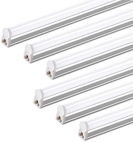 Barrina T5 LED Integrated Fixture with Built-in On/Off Switch (Pack of 6,4ft,2200lm,20W,6500K White)