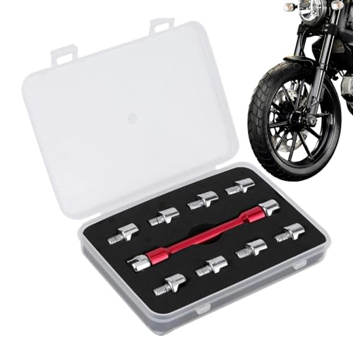 Juego de llaves de par genérico para motocicleta, herramientas de reparación de acero antideslizantes, llave de radio para rueda de motocicleta, 5 a 6,8 mm, para mantenimiento de talleres y
