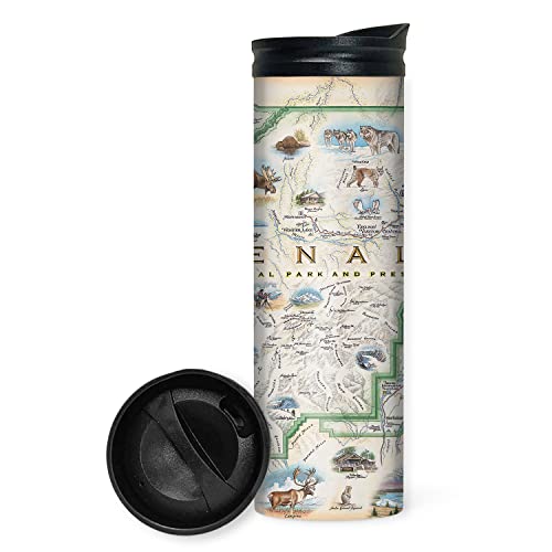 Xplorer Maps Denali National Park Map Stainless Steel Travel Tumbler, 16 oz