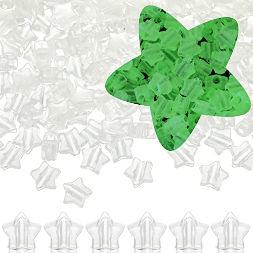 Kenning 500 Pcs 13mm Glow in The Dark Star Beads Bulk Star Pony Beads Luminous Supplies for DIY Jewelry Making, Hair Braiding, Bracelets & Necklaces(White)