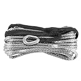 Diámetro: 6 mm LONLIDANSI Cuerda de cabrestante sintético, gris 1/4 X 50 Ft cable de cabrestante sintético para ATV UTV SUV camión cabrestante