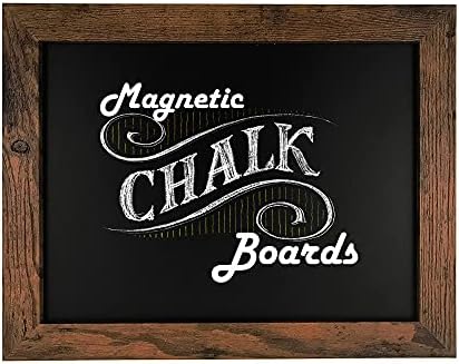 Loddie Doddie Magnetic Chalkboard - for Kitchen and Wall Decor - Easy-to-Erase Chalkboard - Framed Magnet Blackboard - Hanging Black Chalkboards (Rustic Frame, 11x14)