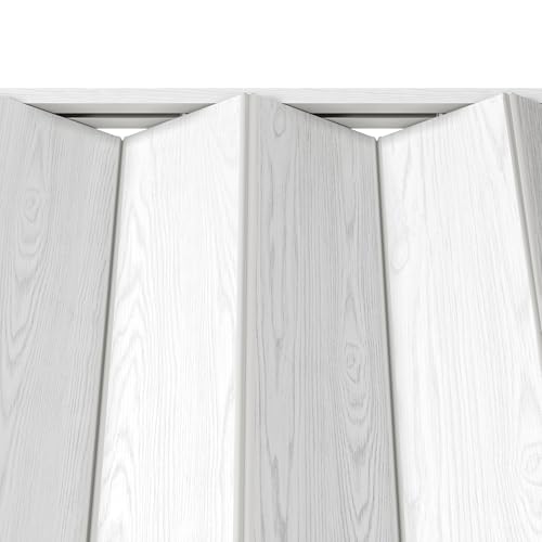 36\" W Premium Foldable Accordion Doors, Double Walled Heavy Duty Folding Doors for Interior, Privacy Room Divider, White Oak