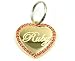 Yippo Accessories Custom Engraved Personalized Gold-Plated Medium Heart Pink Rhinestones Pet Jewelry ID Tag for Casual Use