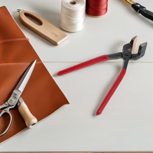 Alicates prensadores de cuero con mango ergonómico para doblar bordes 6