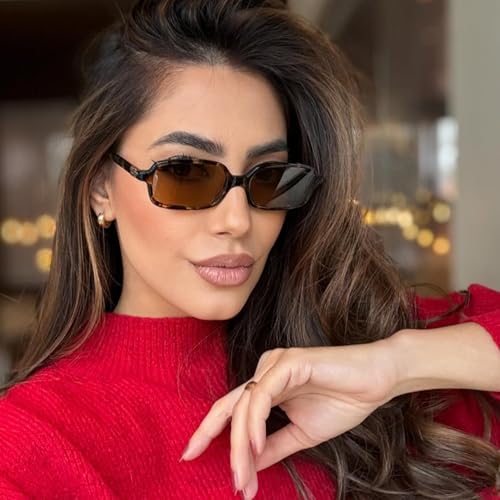 MEETSUN Retro Rectangular Sunglasses for Women Trendy Vintage 90s Small Square Sun Glasses UV Protection2