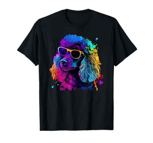 Poodle Pop Art Colorful Design Poodle Lovers T-Shirt