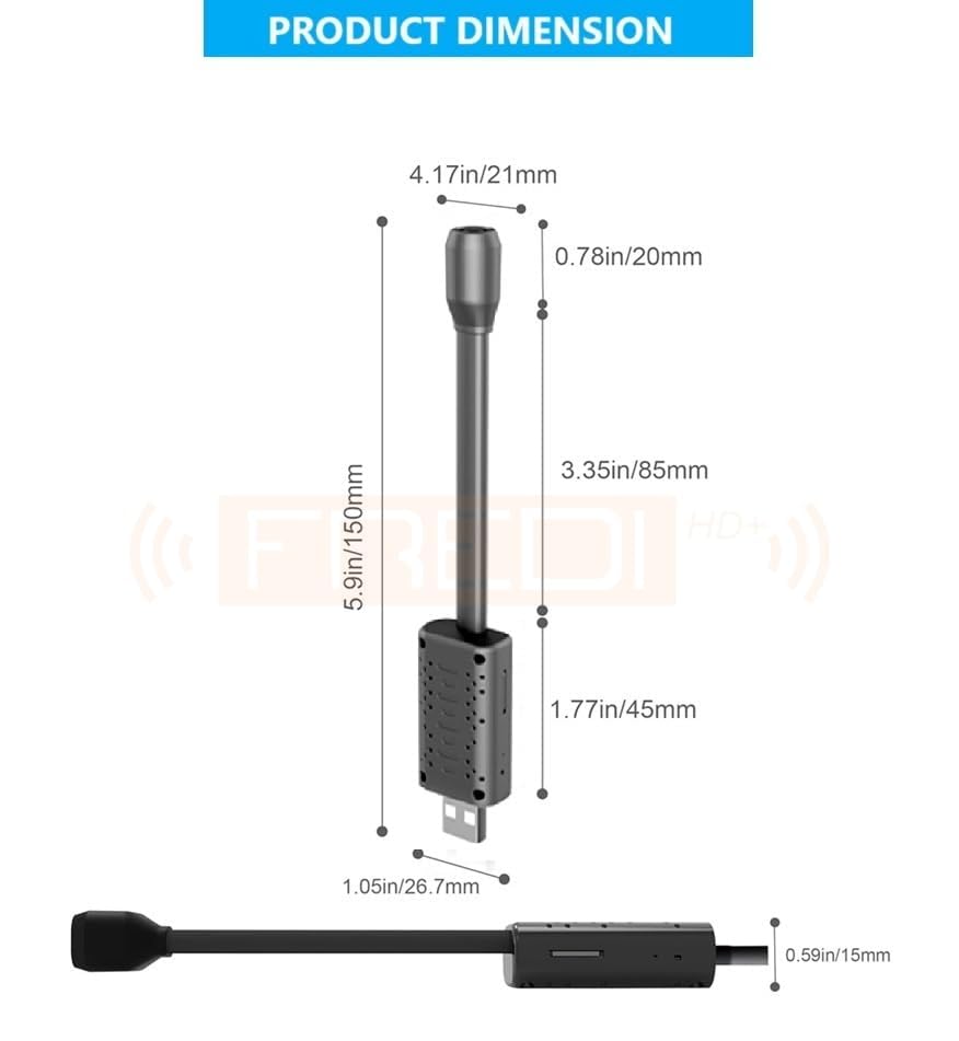 Image of FREDI HD PLUS WiFi Power Camera | 1080p Full HD | 32 GB Inbuilt or Support | 24x7 Plug-in Recording | Live View on Mobile & Laptop (WiFi MINI USB W11 Camera-Support 32 GB SD Card)