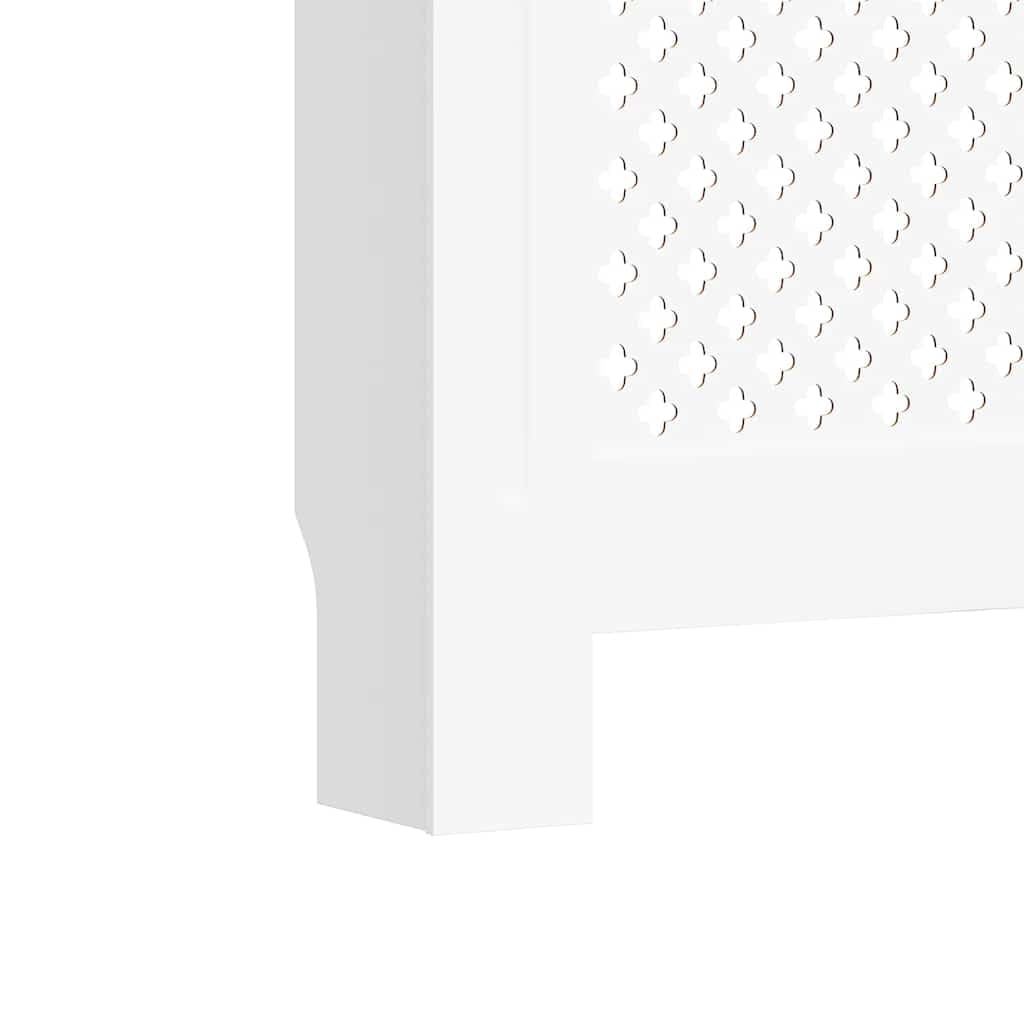 Mangloder Heizkörperverkleidungen 2 Stk Weiß aus MDF 152 x 19 x 81,5 cm, lattenförmiges Design, Heizkörper Abdeckung für Wohnzimmer, stabile Oberfläche für Deko und Ablage