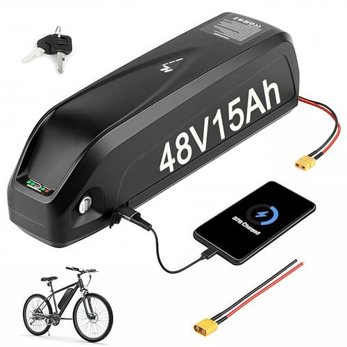VISET LI Ebike Battery 48V15Ah for Electric Bike/Bicycle Motor Kit,
