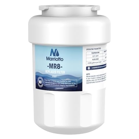MARRIOTTO Smart Water Filters for Refrigerators NSF 42 Certified Cartridges Compatible with MWF, MWFA, MWFP, GWF, GWFA, 46-9991, HDX FMG-1, WFC1201, 1 Pack Cover