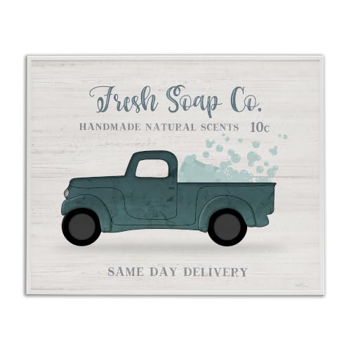 Vintage Green Truck Bath Bubbles, 24 x 30 Inch Framed Giclée Print