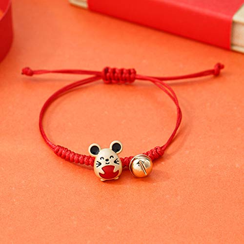Ink2055 Women Zodiac Mouse Charm Red Rope Bracelet Bangle Adjustable Lucky Jewelry Gift,Bracelets For Women Teen Girls Gift - 1# #TOP6