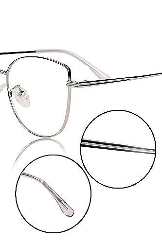 Image of Jodykoes Cat Eye Frames for Women Premium Series Designer Eyeglasses with Blu Cut Anti-Glare Protection | Fashionable Metal Frames | Ideal for Computer and Blue Rays