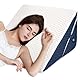 Verstellbares Keilkissen, Hochdichteschaum Lesekissen für Bett und Sofa, Ergonomisches Kopfkissen für Reflux Schlafapnoe, Beinkissen-Perfekt Rückenkissen beim Spielen, Lesen oder Fernsehen, Blau