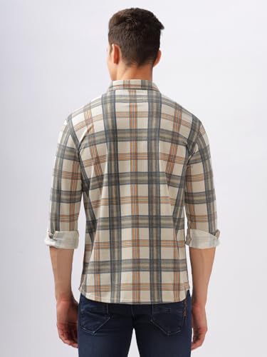 Image of BULLMER Trendy Regular Fit Striped Causal Full Sleeve Shirt for Men.