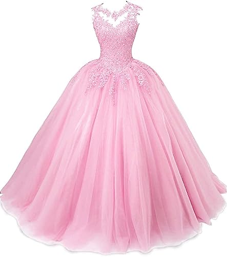 Robe de soirée en tulle rose taille 46 pour cérémonie