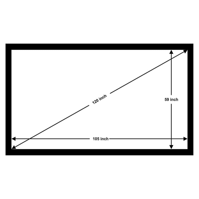 Image of BIG VUE 120 inch Fixed Frame Projector Screen High Contrast ALR Fabric, 16:9 Aspect Ratio, 4K UHD & Active 3D Ready, 160 Wide Viewing Angle Projection for Home Theatre, Office, Boardroom & Gaming