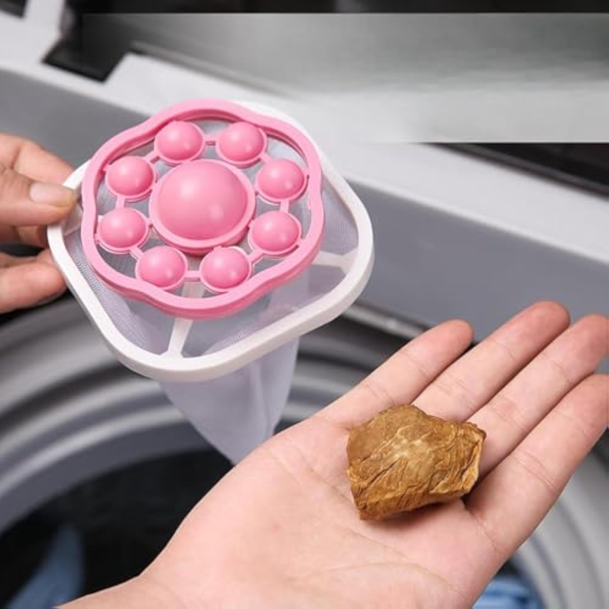 Catcher for Washing Machine, Reusable Hair Remover, Pink