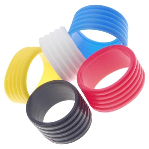 Parliky Anillos de Agarre Reutilizables para Raqueta de Tenis y Bádminton Banda Profesional de Silicona Pequeña Set de 5 Colores Efecto Antideslizante para Exteriores y Prolonga la